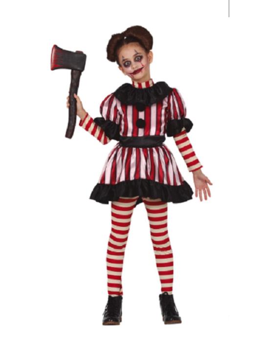 1Strój Sukienka Klauna 146/152 77028BZ w Paski