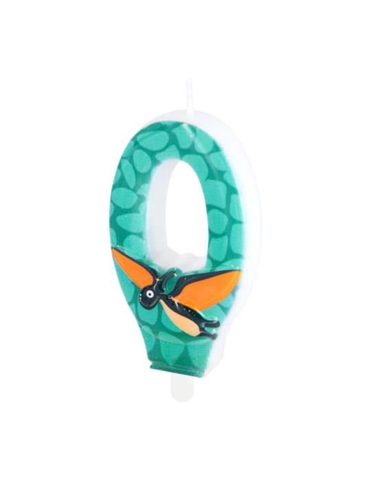 1Świeczka cyfra 0 Dinozaura 138106 Urodzinowa cyferka