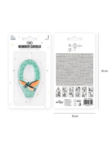 1Świeczka cyfra 0 Dinozaura 138106 Urodzinowa cyferka