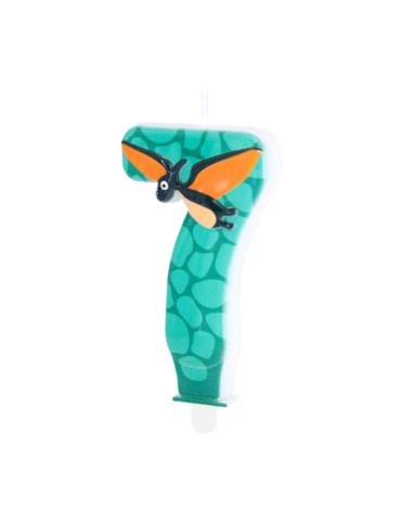 1Świeczka cyfra 7 Dinozaura 138175 Urodzinowa na tort cyferka