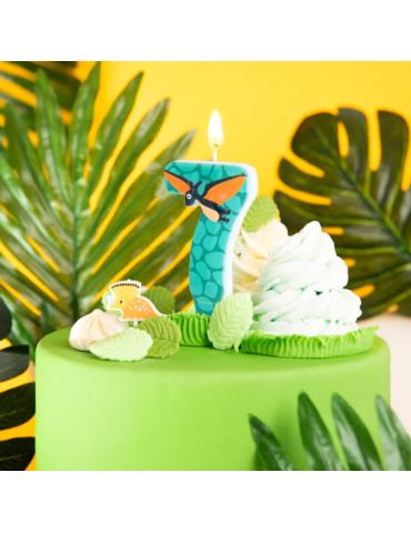 1Świeczka cyfra 7 Dinozaura 138175 Urodzinowa na tort cyferka