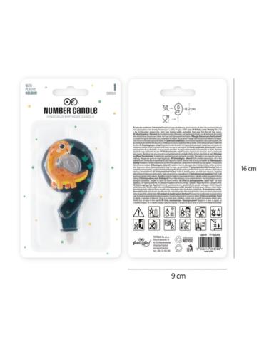 1Świeczka cyfra 9 Dinozaura 138199 Urodzinowa na tort cyferka