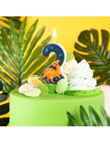 1Świeczka cyfra 2 Dinozaura 138120 Urodzinowa na tort cyferka
