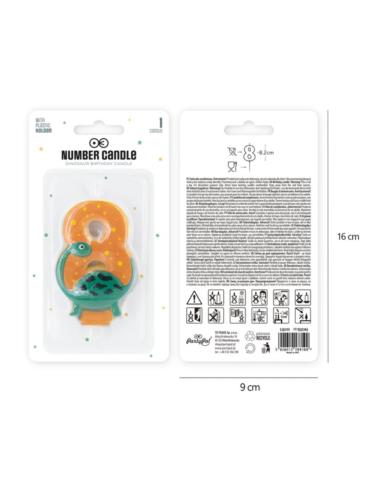 1Świeczka cyfra 8 Dinozaura 138182 Urodzinowa cyferka