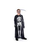 1Strój Ponczo Szkielet 146/152 137321BZ czarno-białe Kościotrup Halloween 140cm