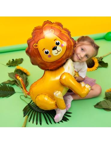 1 Balon foliowy Lew 3D 53x54 138328BZ stojący ZOO