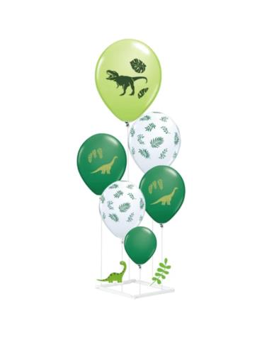 1 Balony Dinozaury ze stojakiem 137079BZ zielono-białe 6szt