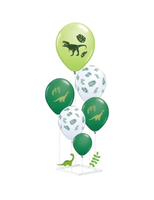 1 Balony Dinozaury ze stojakiem 137079BZ zielono-białe 6szt