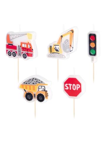 1 Świeczki urodzinowe Auta 5szt 137970BZ