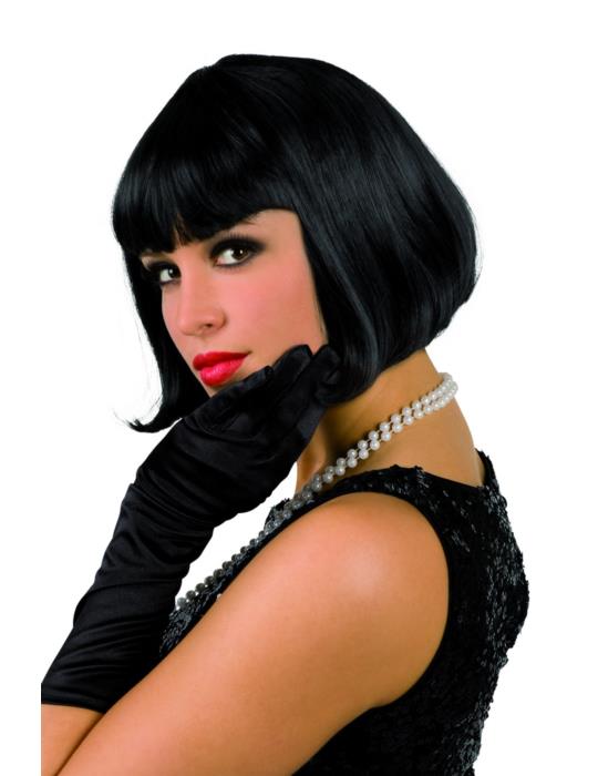 Peruka Krótka Czarna z Grzywką CP040