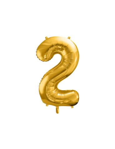 Balon foliowy Cyfra ""2"", 86cm, złoty