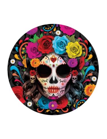 Talerzyki Meksykańskie Halloween 24764BZ 6szt 23cm Día de Muertos Meksykańskie Święto Śmierci