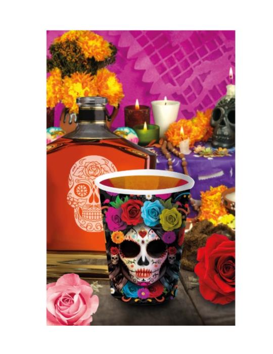 Kubeczki Meksykańskie Halloween 24763BZ 6szt 240ml Día de Muertos Meksykańskie Święto Śmierci