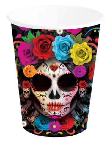 Kubeczki Meksykańskie Halloween 24763BZ 6szt 240ml Día de Muertos Meksykańskie Święto Śmierci