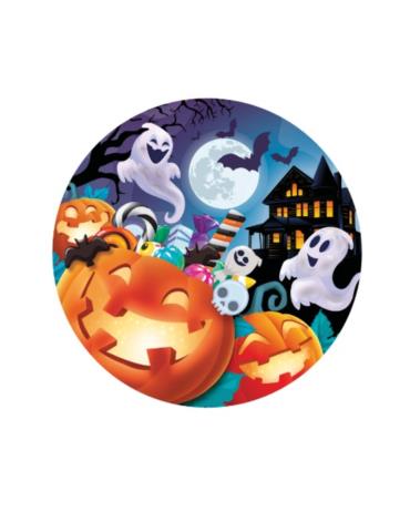 Talerzyki Wesołe Dynie Halloween 24767BZ 6szt 23cm Duszki Nietoperze Andrzejki