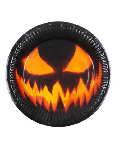 Talerzyki Straszna Dynia 10szt 72318 Halloween papierowe 23cm