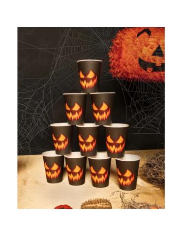 Kubeczki Straszna Dynia 10szt 72319 Halloween papierowe 23cm
