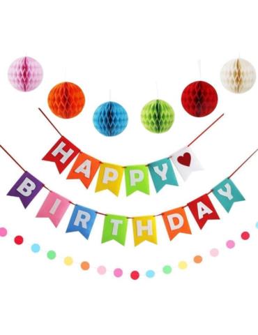 Banner Happy Birthday Zestaw CQWF8 Sto Lat Urodzinowa girlanda