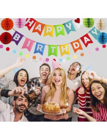 Banner Happy Birthday Zestaw CQWF8 Sto Lat Urodzinowa girlanda
