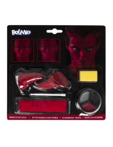 Zestaw Farby do twarzy z Rogami 45082 Diabeł Halloween z krwią