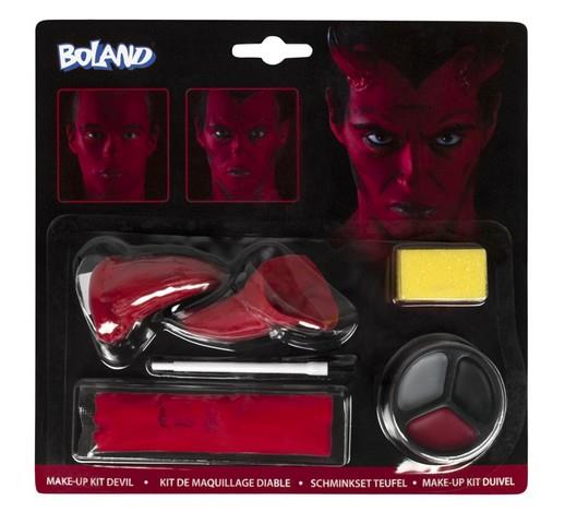 Zestaw Farby do twarzy z Rogami 45082 Diabeł Halloween z krwią