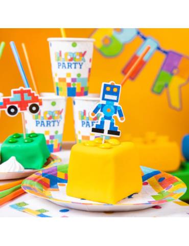 Toppery na tort Klocki 5szt 129463 Urodziny Grill Garden Party Piknik