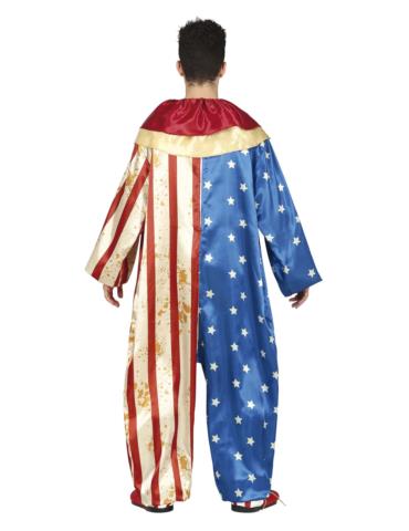 Strój Klaun Halloween Amerykański 77582 164/170 cm lat clown Horror USA patriota