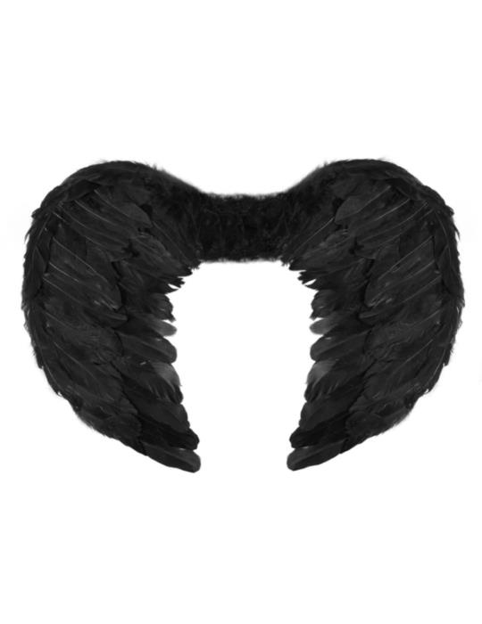 Skrzydła anioła czarne z piór 134375 54x37cm