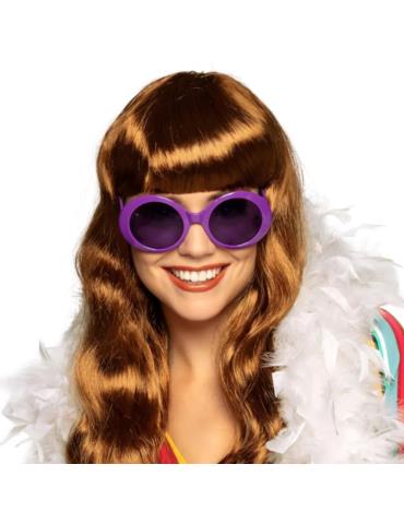 Okulary Lata 60te Fioletowe 02540F Muchy Hippie Hipisa Hipiski okrągłe