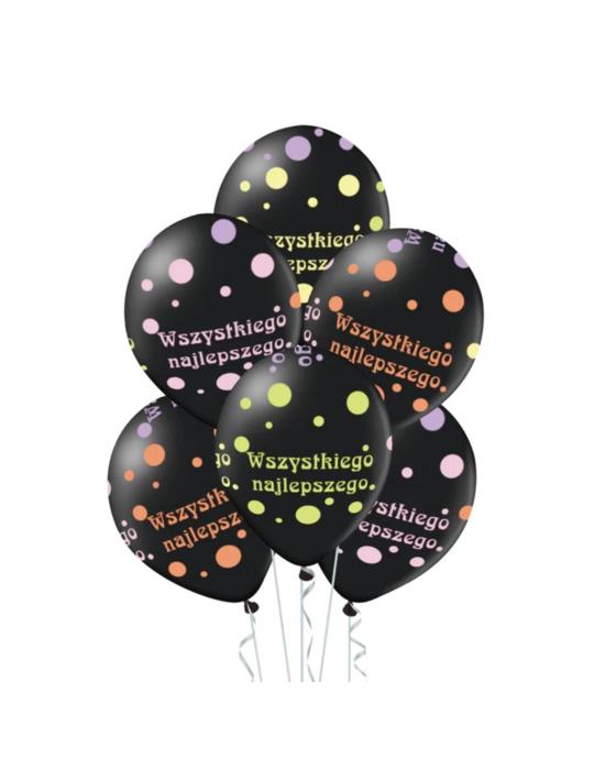 Balony Wszystkiego Najlepszego 400829 6 sztuk lateksowe urodzinowe