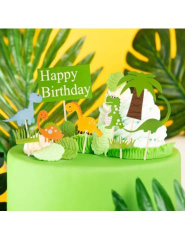 Toppery na tort Dinozaury 9szt.138564 Happy Birthday