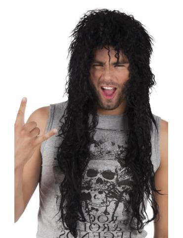 Peruka Męska Czarna Długa 86411 Metal Rock Star