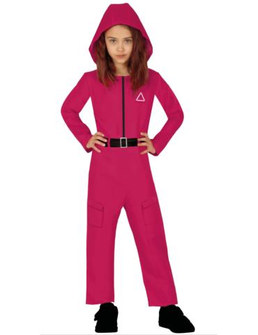 Strój Squid Kombinezon 77540BZ 146/152 dzieciecy czerwony gracz strażnik game