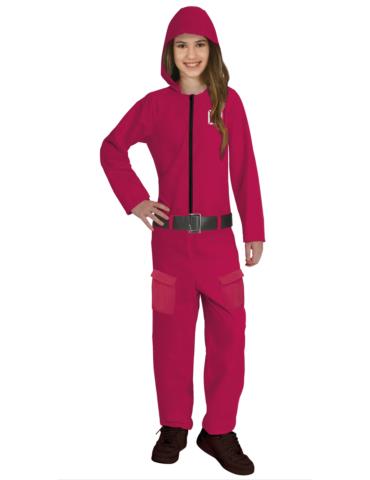 Strój Squid Kombinezon 77541BZ 158/164 nastolatków czerwony gracz strażnik game