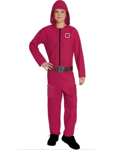 Strój Squid Kombinezon 77541BZ 158/164 nastolatków czerwony gracz strażnik game