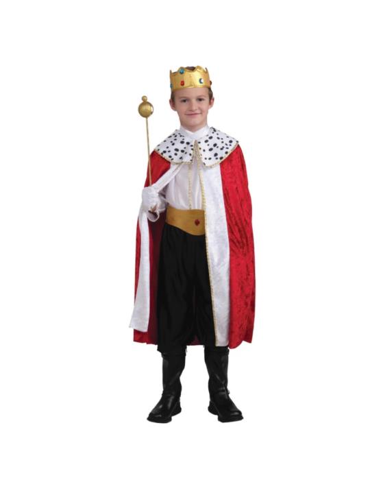 Strój Peleryna Króla z koroną ST842 134/ 140 Zestaw