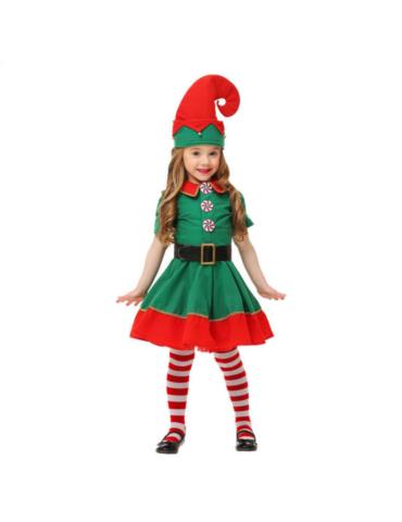 Strój Elf Lux Sukienka ST798 134/140 Pomocnica Mikołaja Śnieżynka