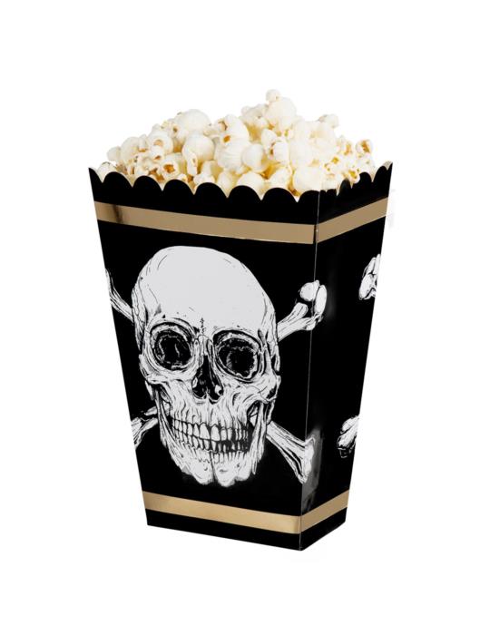 1 Pudełka na popcorn pirackie 74117 czaszka pirata 4 szt.