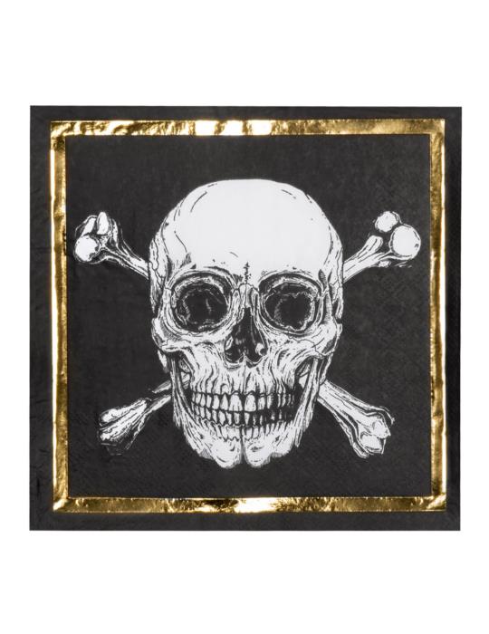 1 Serwetki pirackie z czaszką 74213 10szt. 33 x 33 cm