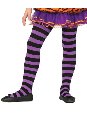 Rajstopy w paski fioletowo-czarne CA501 3-6 lat