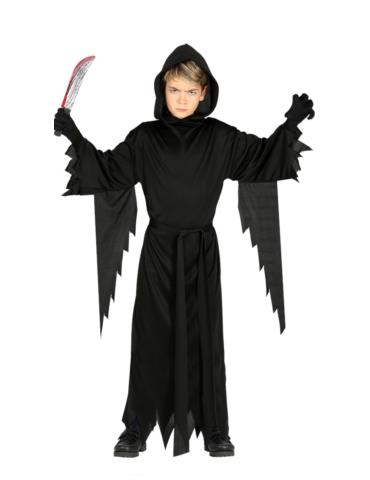 Strój Czarny Upiór Lux ST792 134/140 Halloween Krzyk nożownik z kapturem