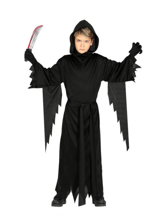 Strój Czarny Upiór Lux ST792 158/164 Halloween Krzyk nożownik z kapturem