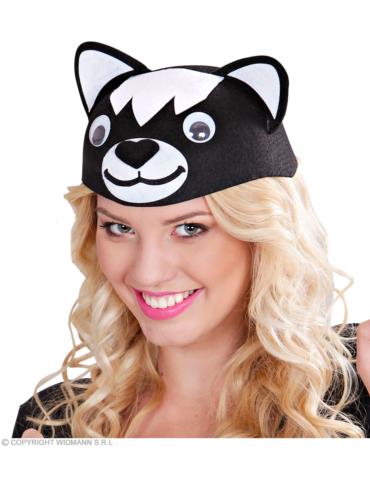 Czapka Kotek Kotka z uszami 0472JW czarna kocurek Bonifacy