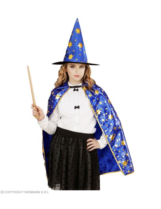 Ad Strój Czarodzieja Czarodziejki 05932W Zestaw Maga Wróżki Peleryna 70cm z Czapką Wróżka