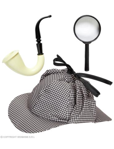 Zestaw Detektywa Sherlocka 01155W Holmesa Czapka Fajka Lupa