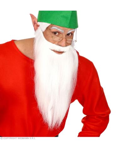 Broda Długa Biała z wąsami Króla 01528W Krasnala Detektywa Skrzata Maga Pirata