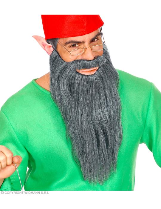 Broda Długa Siwa z wąsami Króla 01527W Krasnala Detektywa Skrzata Maga Pirata