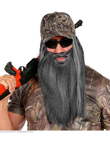 Broda Długa Siwa z wąsami Króla 01527W Krasnala Detektywa Skrzata Maga Pirata