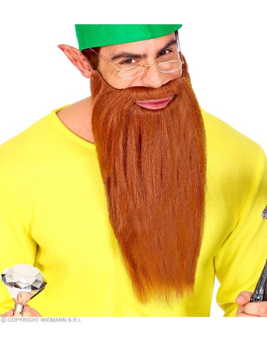 Broda Długa Ruda z wąsami Króla 01526W Brązowa Krasnala Detektywa Skrzata Maga Pirata