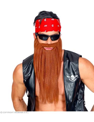 Broda Długa Ruda z wąsami Króla 01526W Brązowa Krasnala Detektywa Skrzata Maga Pirata
